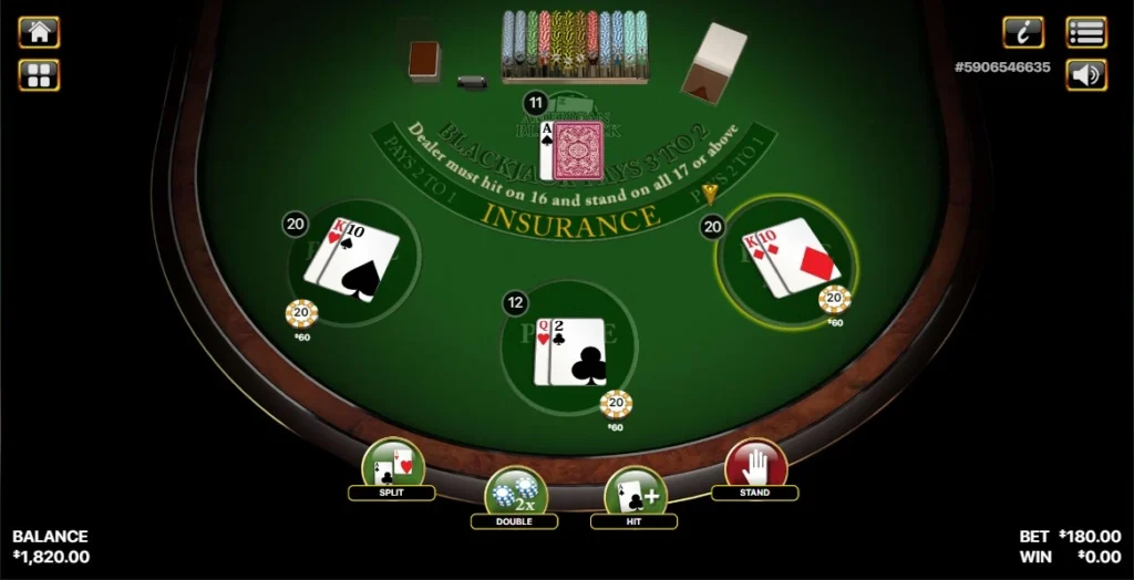 Screenshot of American Blackjack Online by Habanero
