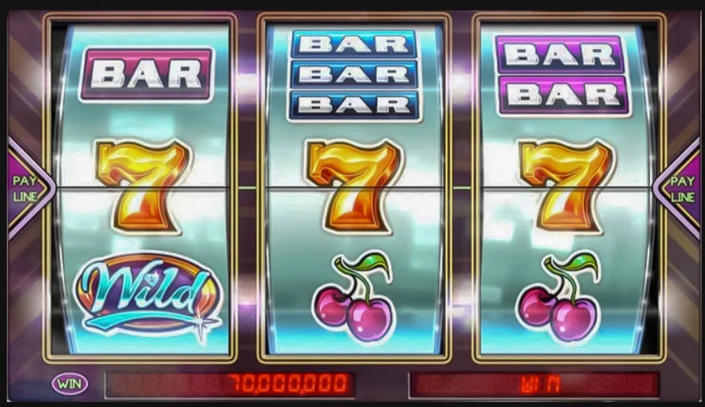 A modern classic slot machine showing a winning combination of 