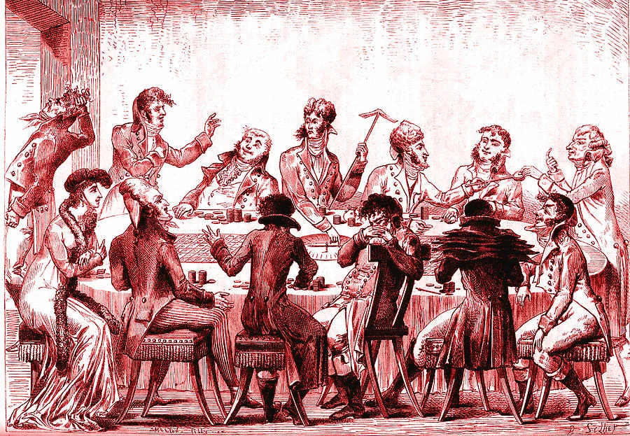 Illustration of Roulette players in the 19th Century by Science Photo Gallery