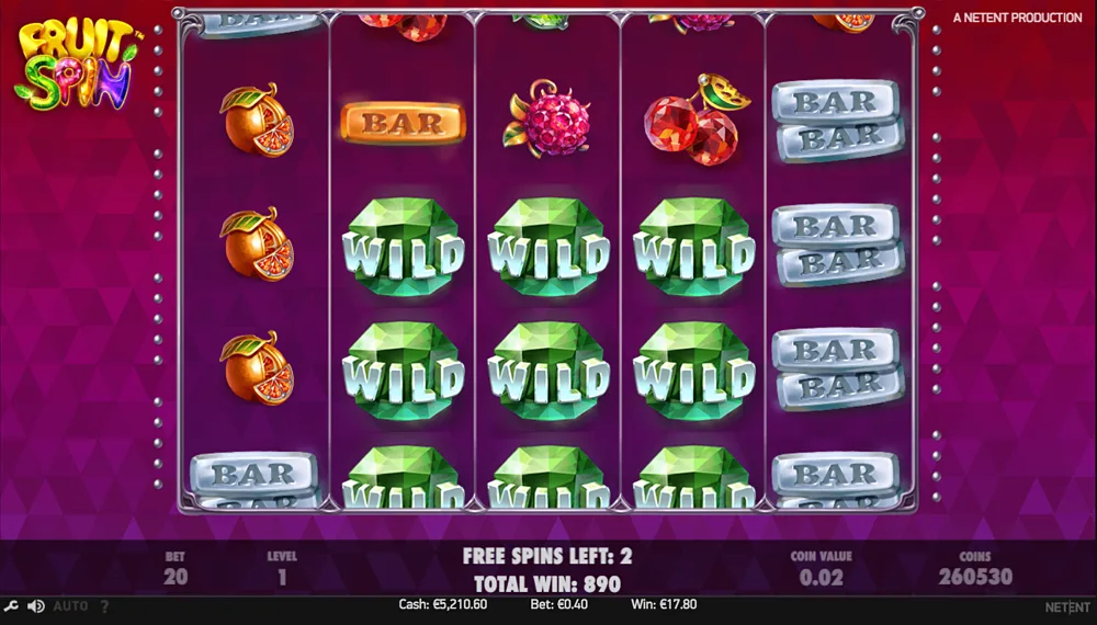 Screenshot of Fruit Spin Slot: Wild Symbols