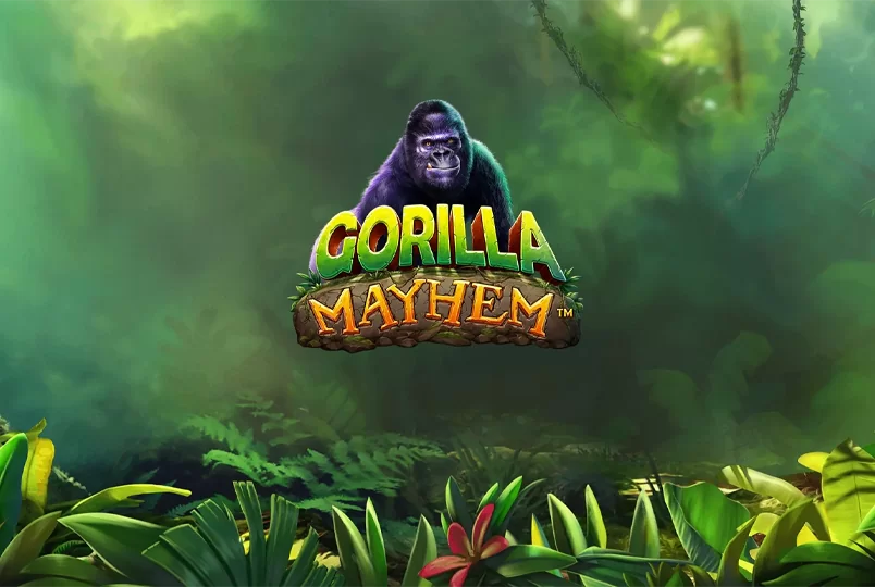 Gorilla Mayhem slot title image Gorilla Mayhem slot title image