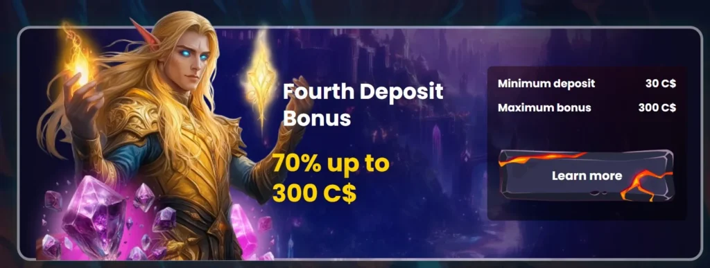 Screenshot of SlotsGem Fourth Deposit Bonus
